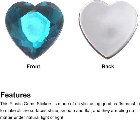 meccanixity 20 pcs acrylic Heart Rhinestone 25mm مسطح الخلفية للأحجار الكريمة ملصقات المجوهر in Saudi Arabia