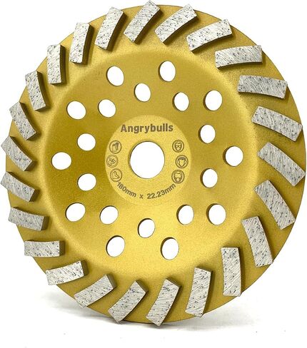 Diamond Concrete Grinding Wheel 7 inch for Polishing and Cleaning Stone Concrete Surface, Cement, Marble, Rock, Granite, and Thinset Removing, Angle Grinder Disc，24 Turbo Segments in Saudi Arabia