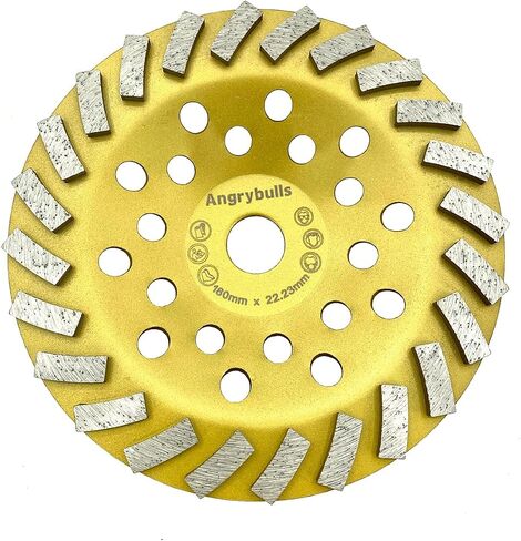 Diamond Concrete Grinding Wheel 7 inch for Polishing and Cleaning Stone Concrete Surface, Cement, Marble, Rock, Granite, and Thinset Removing, Angle Grinder Disc，24 Turbo Segments in Saudi Arabia