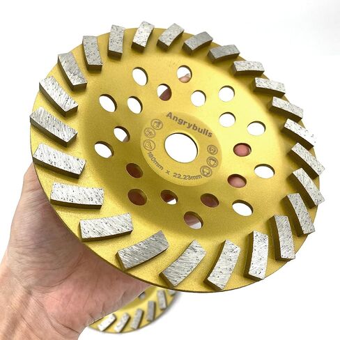 Diamond Concrete Grinding Wheel 7 inch for Polishing and Cleaning Stone Concrete Surface, Cement, Marble, Rock, Granite, and Thinset Removing, Angle Grinder Disc，24 Turbo Segments in Saudi Arabia
