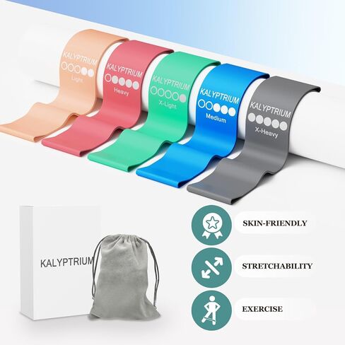 Resistance Bands Set – 5-Level Exercise Bands for Physical Therapy/Yoga/Pilates/Strength Training/Home Fitness Loop Bands with Portable Storage Bag in Saudi Arabia