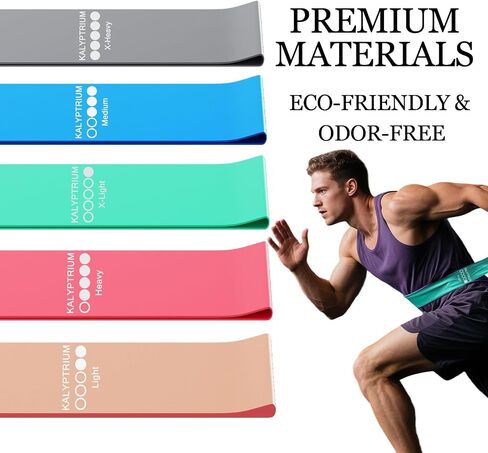 Resistance Bands Set – 5-Level Exercise Bands for Physical Therapy/Yoga/Pilates/Strength Training/Home Fitness Loop Bands with Portable Storage Bag in Saudi Arabia