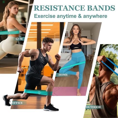 Resistance Bands Set – 5-Level Exercise Bands for Physical Therapy/Yoga/Pilates/Strength Training/Home Fitness Loop Bands with Portable Storage Bag in Saudi Arabia