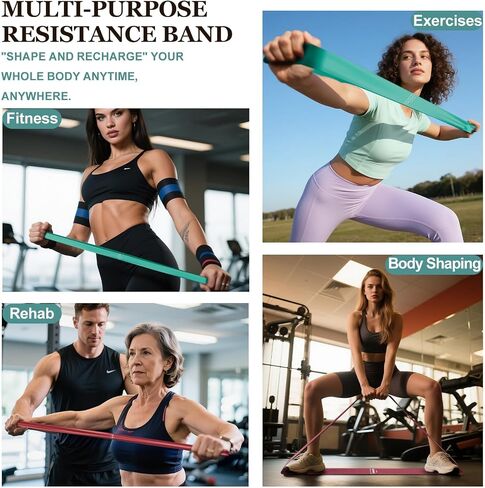Resistance Bands Set – 5-Level Exercise Bands for Physical Therapy/Yoga/Pilates/Strength Training/Home Fitness Loop Bands with Portable Storage Bag in Saudi Arabia