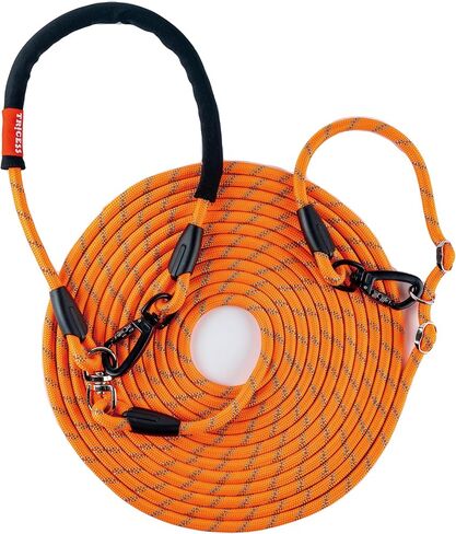 Heavy-Duty Long Dog Leash, 30/50/65 FT,Dog Tie Out Cable, Runner Cable,Training Leash with Foldable Padded Handle&Slip Collar, Double Swivel Hook for Play, Camping, Yard,Backyard Tie (Dark Blue, 30FT) in Saudi Arabia
