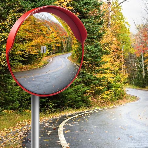 Convex Traffic Mirror - 18'' Outdoor and Indoor Driveway & Security Parabolic Safety Mirrors, Acrylic Convex Mirror for Garage, Retail Stores, Warehouses, Office and High-Traffic Areas in Saudi Arabia