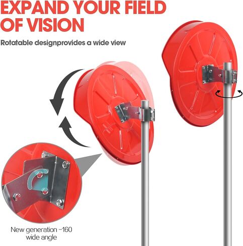 Convex Traffic Mirror - 18'' Outdoor and Indoor Driveway & Security Parabolic Safety Mirrors, Acrylic Convex Mirror for Garage, Retail Stores, Warehouses, Office and High-Traffic Areas in Saudi Arabia