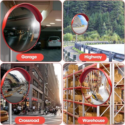 Convex Traffic Mirror - 18'' Outdoor and Indoor Driveway & Security Parabolic Safety Mirrors, Acrylic Convex Mirror for Garage, Retail Stores, Warehouses, Office and High-Traffic Areas in Saudi Arabia