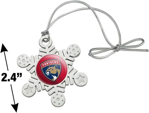 الرسومات والمزيد NHL Florida Panthers Logo ندفة الثلج المعدنية شجرة عيد الميلاد عطلة زخرفة in Saudi Arabia