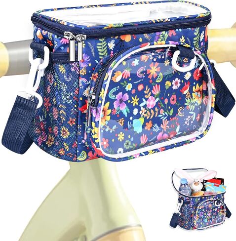 سلة دراجة للأطفال ، حقيبة مقود أمامية للأطفال فتيات الدراجات ، سلة دراجة صغيرة مقاومة للماء مع سحاب لدراجة ثلاثية الدراجات الصغيرة in Kuwait