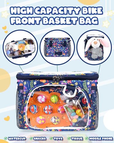 سلة دراجة للأطفال ، حقيبة مقود أمامية للأطفال فتيات الدراجات ، سلة دراجة صغيرة مقاومة للماء مع سحاب لدراجة ثلاثية الدراجات الصغيرة in Kuwait