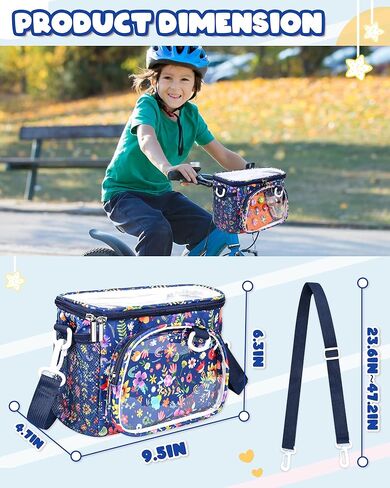 سلة دراجة للأطفال ، حقيبة مقود أمامية للأطفال فتيات الدراجات ، سلة دراجة صغيرة مقاومة للماء مع سحاب لدراجة ثلاثية الدراجات الصغيرة in Kuwait