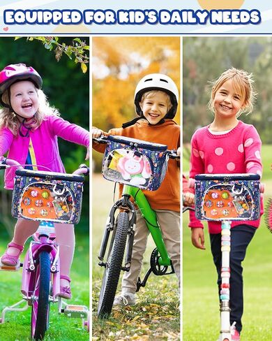 سلة دراجة للأطفال ، حقيبة مقود أمامية للأطفال فتيات الدراجات ، سلة دراجة صغيرة مقاومة للماء مع سحاب لدراجة ثلاثية الدراجات الصغيرة in Kuwait