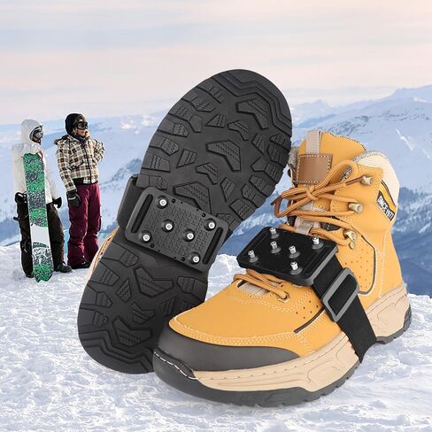Ice Cleats Crampons for Shoes and Boots - Rotatable Mid-Sole Traction Spikes for Snow, Non-Slip Tungsten Grippers for Men Women Winter Indoor/Outdoor in Saudi Arabia