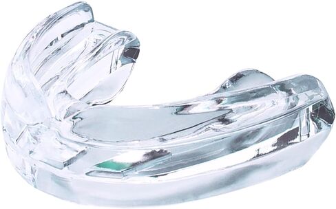 Oral Mart Braces Mouth Guard for Sports (Pure Clear) - Double (Upper & Lower) Mouthguard for Lacrosse, Hockey, Muay Thai, Football, MMA, Rugby, Karate, Boxing - No Boil Required (with Case) in Kuwait
