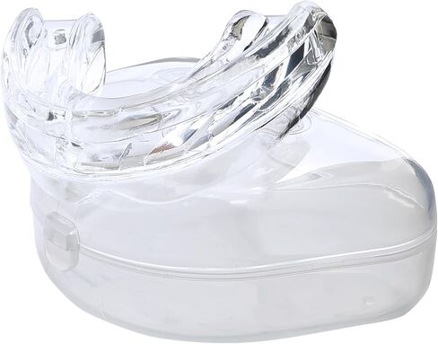 Oral Mart Braces Mouth Guard for Sports (Pure Clear) - Double (Upper & Lower) Mouthguard for Lacrosse, Hockey, Muay Thai, Football, MMA, Rugby, Karate, Boxing - No Boil Required (with Case) in Kuwait