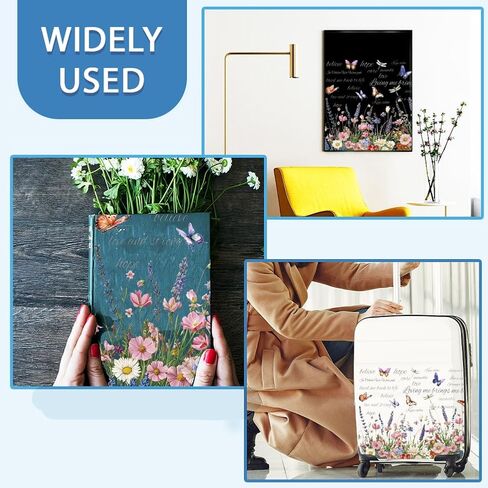 INFUNLY 3 Sheet Black White Rub on Transfers for Crafts 6x12" Flower Furniture Rub on Transfer Stickers Vintage Dandelion Rub on Floral Transfer Decals Waterproof for Wood Glass DIY Paper Home Decor in Saudi Arabia