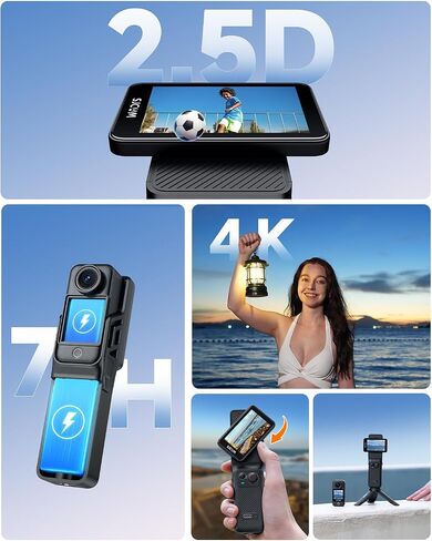 مجموعة تسجيل فيديو SJCAM C400، كاميرا محمولة بجيب 4K، استخدام طاقة 7 ساعات، كاميرا عمل تثبيت 6 محاور، شاشة لمس كبيرة 2.29 بوصة، كاميرا جسم مقاومة للماء 30 مترًا، كاميرا تسجيل فيديو لليوتيوب، أسود، هدايا in Kuwait
