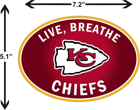 Siskiyou Sports NFL Kansas City Chiefs Live-Breath Auto Decal, Team Colors, One Size in Saudi Arabia