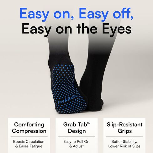 Joe & Bella Socks Socks Big-Grip No-Slip Compression Socks for Women & Men-15-20mmhg non slip (3 pack) in Saudi Arabia