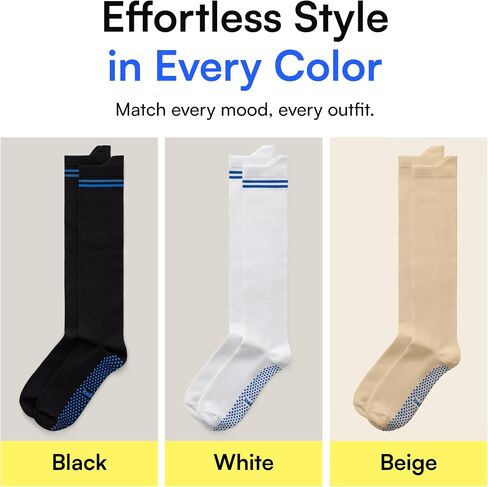 Joe & Bella Socks Socks Big-Grip No-Slip Compression Socks for Women & Men-15-20mmhg non slip (3 pack) in Saudi Arabia