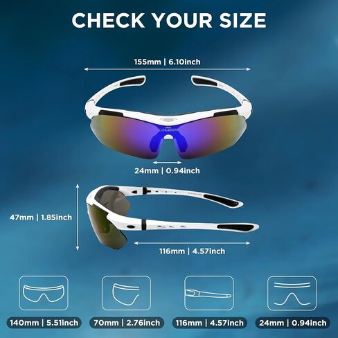 Cycling Glasses for Men Women Youth, UV Protection Sports Sunglasses for Running Climbing Bike Baseball Softball Golf in Saudi Arabia