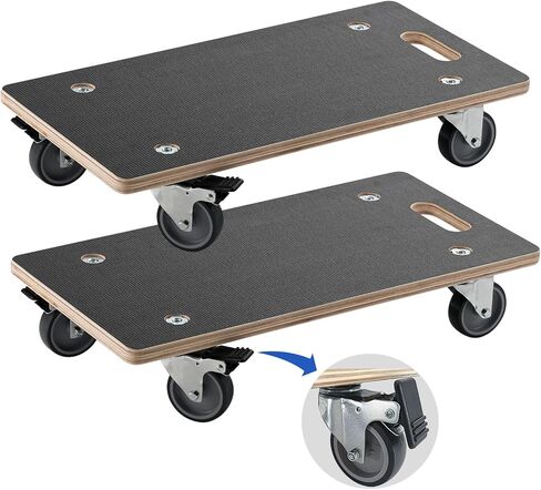 Hard Wood Mover Spliceable Dolly 550Lbs Capacity (2 Packs) 4 Wheels Heavy Duty Furniture Moving Connectable Design Dollier Upgraded Transport Roller in Kuwait