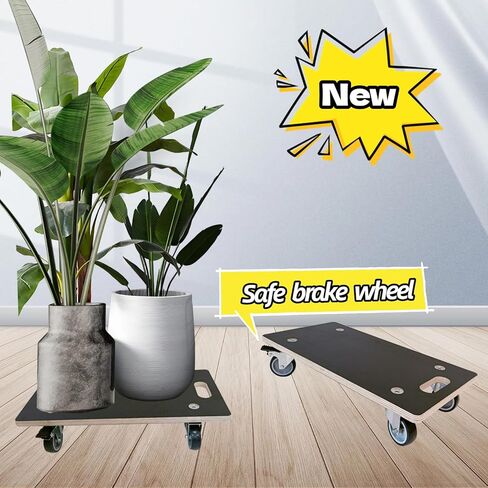 Hard Wood Mover Spliceable Dolly 550Lbs Capacity (2 Packs) 4 Wheels Heavy Duty Furniture Moving Connectable Design Dollier Upgraded Transport Roller in Kuwait