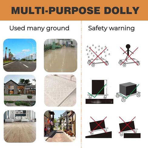 Hard Wood Mover Spliceable Dolly 550Lbs Capacity (2 Packs) 4 Wheels Heavy Duty Furniture Moving Connectable Design Dollier Upgraded Transport Roller in Kuwait