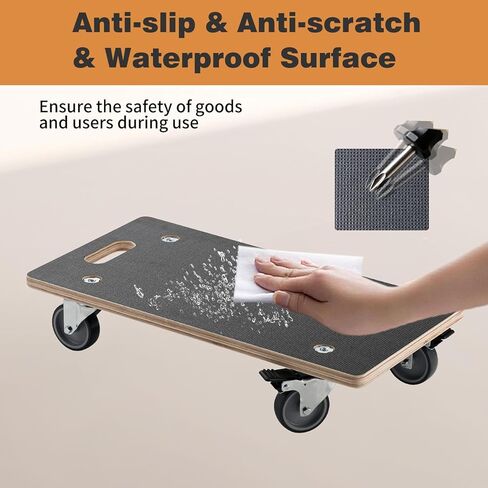 Hard Wood Mover Spliceable Dolly 550Lbs Capacity (2 Packs) 4 Wheels Heavy Duty Furniture Moving Connectable Design Dollier Upgraded Transport Roller in Kuwait