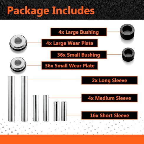 التعليق الأمامي والخلفي بطانات A-ARM Kit HDPE الصلب مجموعة الذراع الثقيلة الذراع الذراع مجموعة متوافقة مع Polaris Ranger XP Crew 900 2013-2019 in Kuwait