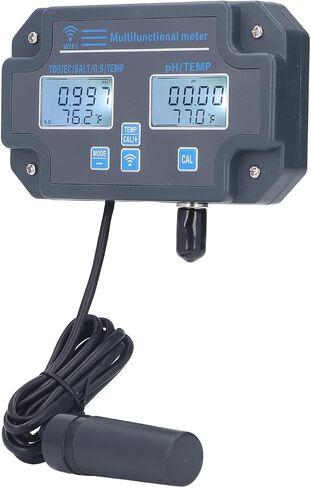 EVGATSAUTO PHW3988 Multiparameter Water Quality Tester - Real-Time Data & Auto-Correct - Online Monitor for Food Processing, Labs - ABS - 130x77 (US Plug 110V) in Saudi Arabia