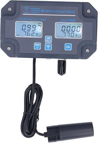 EVGATSAUTO PHW3988 Multiparameter Water Quality Tester - Real-Time Data & Auto-Correct - Online Monitor for Food Processing, Labs - ABS - 130x77 (US Plug 110V) in Saudi Arabia