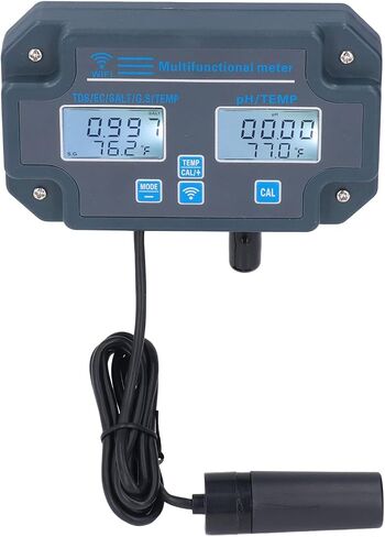 EVGATSAUTO PHW3988 Multiparameter Water Quality Tester - Real-Time Data & Auto-Correct - Online Monitor for Food Processing, Labs - ABS - 130x77 (US Plug 110V) in Saudi Arabia