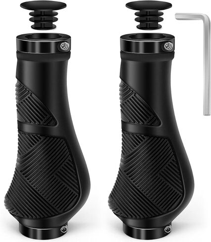 Bicycle Handlebar Grips, Dual Lock-on Design, Non-Slip Ergonomic Grips for Mountain, BMX, Road Bikes (Black(130mm+130mm)) in Saudi Arabia