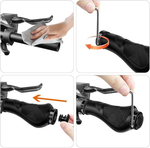 Bicycle Handlebar Grips, Dual Lock-on Design, Non-Slip Ergonomic Grips for Mountain, BMX, Road Bikes (Black(130mm+130mm)) in Saudi Arabia