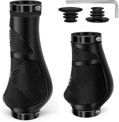 Bicycle Handlebar Grips, Dual Lock-on Design, Non-Slip Ergonomic Grips for Mountain, BMX, Road Bikes (Black(130mm+130mm)) in Saudi Arabia