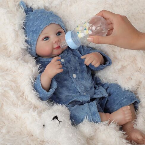 دمى الطفل المولدة واقعية 20 "Sweet Smile LifeLOBROBBORN Baby Baby Doll Full Vinyl Body Posable Life Real Real Like Toddler Bebe مع شهادة ميلاد وأدوات التغذية هدايا للأطفال من العمر 3+ in Kuwait
