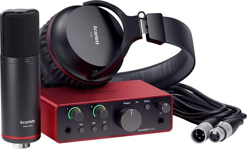 Focusrite Scarlett 2i2 Studio 4th Gen USB Audio Interface Bundle with StreamEye Boom Arm Mic Stand Desktop Mount, Detachable Clip, Professional Grade XLR Cable, Microphone Pop Filter and Cable Ties in Saudi Arabia