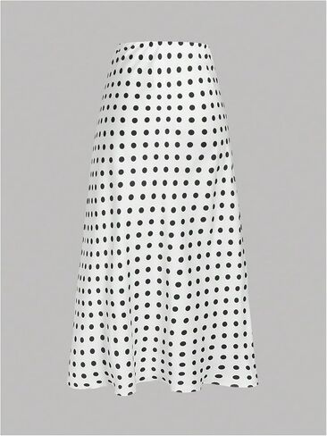 Gorglitter Women's Polka Dots الطويل تنانير تتدفق الأنبوب تنورة سببية عالية الخصر in Kuwait