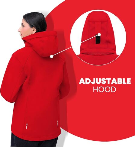 Touch&Torn Women's Softshell Jacket Warm Jacket Light Hooded Windproof Coat for Outdoor Hiking in Kuwait