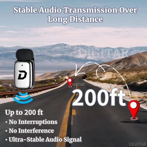 Wireless Super Mini Lavalier Microphone for iPhone, Android, iPad, Noise Reduction, Monitor Audio, Charging Case, Crystal Clear Zero‑Latency  Sound for Live Streaming, Recording in Saudi Arabia