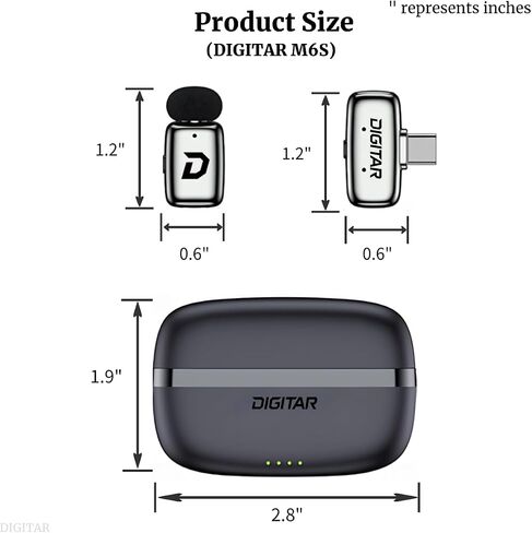 Wireless Super Mini Lavalier Microphone for iPhone, Android, iPad, Noise Reduction, Monitor Audio, Charging Case, Crystal Clear Zero‑Latency  Sound for Live Streaming, Recording in Saudi Arabia