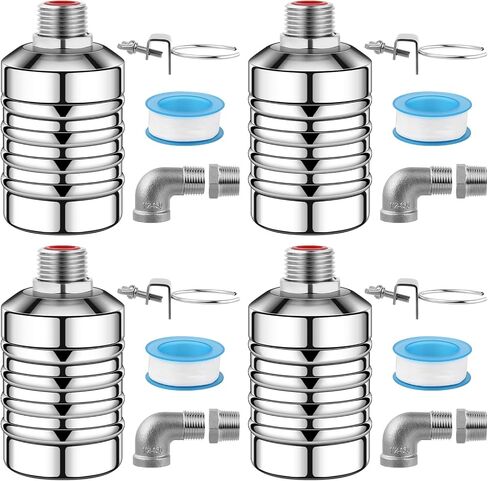 2Pcs Water Float Valve for Water Tank, Aquapulse Automatic Water System, Fully Automatic Water Shut Off Valve, 1/2'' to 3/4'' 304 Stainless Steel Float Valve for Water Tower, Pool, Livestock Troughs. in Kuwait