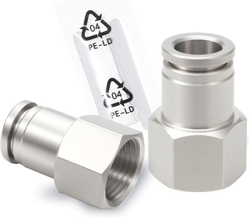 Stainless Steel 1/4 Air hose fittings, Push to Connect Air fittings Male Straight 1/4 Inch Tube OD x 1/4 NPT Thread Fitting (Pack of 2) in Kuwait