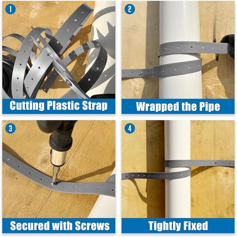 Plastic Hanger Strap 3/4 Inch x 30 FT Reinforced Flexible Hanger Strap for Pipe & Ducts Securing in Plumbing & HVAC, Gray in Kuwait