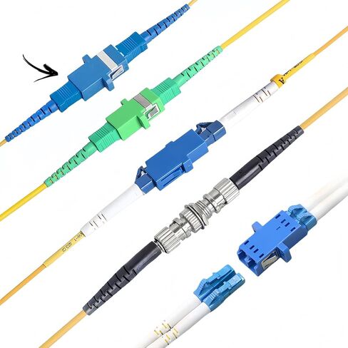 Fiber Optic Connector-Optical Fiber Coupler Kit Including 51 Singlemode Adapters-for LC Sx/Dx ST SC/UPC SC/APC Fibre Cables-with Case, for Data Transmission in Saudi Arabia