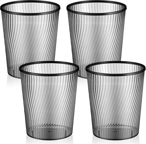 Honeydak 2 Pack Gold Garbage Can Lightly Threaded Trash Can Plastic Vertical Gold Translucent Trash 12l Large Capacity for Bathroom Bedroom Office Decorative 8. 39 x 9. 84 Inch in Saudi Arabia