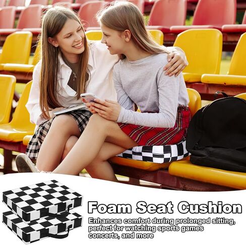 Chunful 2 Pcs Stadium Seat Cushions 2.56'' Extra Thick Portable Water-Repellent Bleacher Seat Cushions with Handle Bleacher Pads for Outdoor Sports Event Concert Office Chair Beach in Saudi Arabia