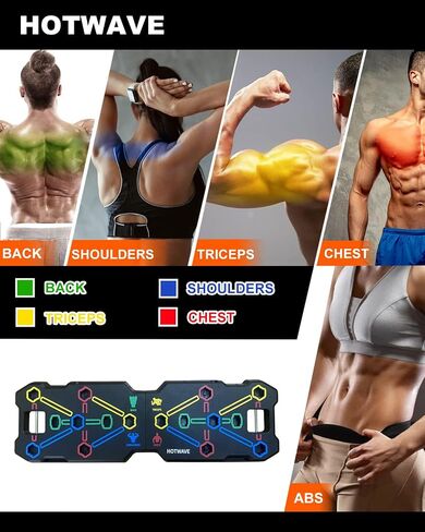 HOTWAVE Push Up Board, Portable Pushup Board for Men, Foldable Push-up Board, Multifunctional Push Up Board 20 in 1 at Home Gym, Pushup Handles for Chest Muscle Exercise Strength Training Equipment in Saudi Arabia